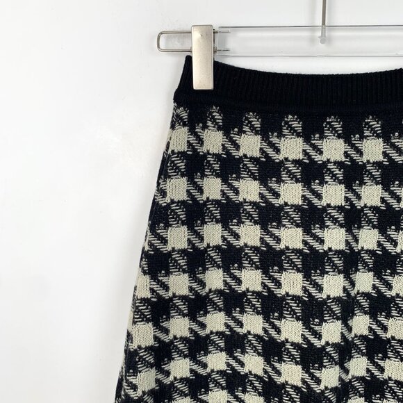 Gucci Colorblock Houndstooth Pattern Cashmere Casual Midi Skirt - Picture 3 of 7